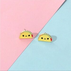 Taco Stud Earrings - Yellow and Green